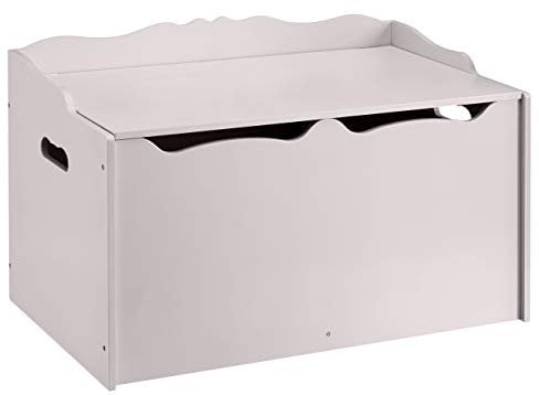 Amazon Basics Caja de juguetes de madera, color gris, 76.2 x 45.7 x 48.3 cm