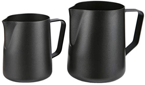 Cabilock Pichet à Lait En Métal Pichet à Mousse Pichet De Crème Au Lait Tasse à Vapeur De Lait Tasse à Mousser Pichet Mousseur à Lait Accessoires Pour Expresso Acier La Mousse De Lait