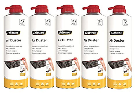 Fellowes Druckluftreiniger, HFC freies Druckgasspray in 650 ml Dose mit 400 ml Inhalt, umweltfreundlich, ideal zur Reinigung von PC, Tastatur, Drucker, Computer, 1 Stück (5)