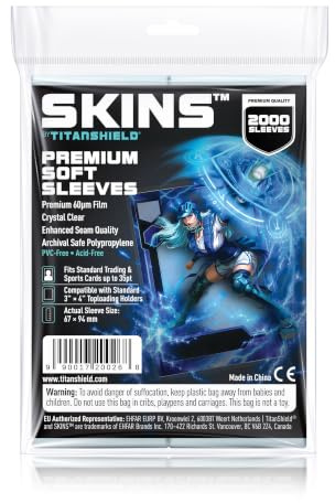 TitanShield Economical Soft Penny Card Sleeves 2-5/8” x 3-5/8” (67x94mm), Ultra Clear (125 Count)