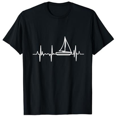 Segeln Herzschlag für Segler Herzlinie Segelboot Fahrer T-Shirt