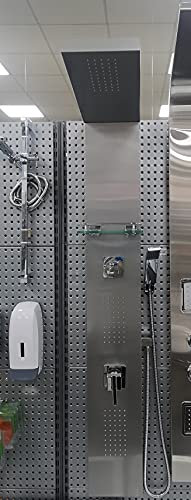 PANNELLO DOCCIA COLONNA DOCCIA A PARETE IDROMASSAGGIO IN ACCIAIO INOX MODERNA