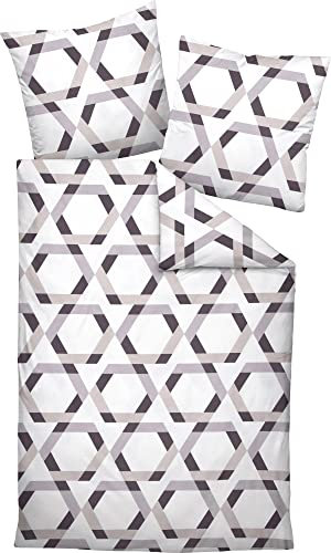 Janine Mako-Satin Bettwäsche J. D. 135x200 cm + 80x80 cm Taupe