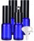 TIANZD 4 Piezas Botella de Cristal Azul con Bomba en Spray 15ml, Frasco de vidrio con Pulverizador Negro para Aceites Esenciales Perfume Envase Cosmético, Embudo