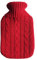 TRIXES Housse de bouillotte tricotée rouge – Cadeaux pour hommes, femmes et enfants – Coussin anti-douleur et chauffe-eau – Convient uniquement aux housses de bouteilles de 2 litres (sac non inclus)