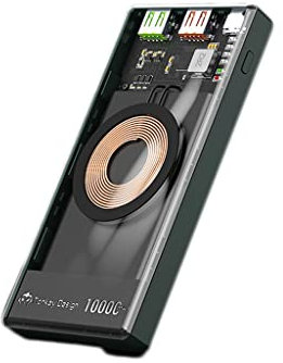 XCC Power Bank Wireless Trasparente Power Bank a Carica Rapida da 22,5 W di Grande capacità (Color : Green)