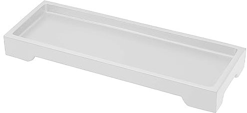 SAMTEK Vanity Tray, Bathroom Tray for Counter, Resin Bathroom Tray Organizer, Home Soap Dispenser Tray for Candles, Soap, Plant, Trinket, Towels, Perfume, Jewelry Dish and Home Décor