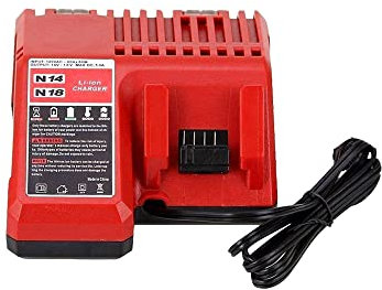 M14 & M18 18V Charger for Milwaukee Rapid Replacement Lithium Battery Charger Compatible 48-11-1811,48-11-1815,48-11-1820,48-11-1822,48-11-1828,48-11-1840,48-11-1841,48-11-1852,48-59-1813,48-59-1850