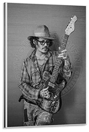 NANXIANG Johnny Depp Poster mit berühmtem Musiker, spielt Gitarre, Bilddruck, Wandkunst, Poster, Malerei, Leinwandpost