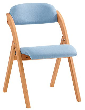 SoBuy FST92-BL Klappstuhl Küchenstuhl mit gepolsterter Sitzfläche und Lehne Blau BHT ca.: 47x77x60cm