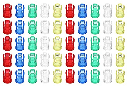 PATIKIL 3mm Klar Leuchtdiode Halteklammer 50-in-1 LED Lampe Steckdose Kappe | Glühbirne Schutzhülle für Lünette Montage Paneel Display Vielfarbig
