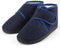 TIESTRA Warm Hausschuhe Herren Winter Lammfell Diabetiker Hausschuhe Breiter Fuß Filzpantoffeln Mit Memory Foam Sohle,Filz Herrenhausschuhe Mit Klettverschluss,Blau 42