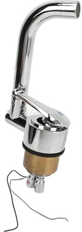Tissting RV Wasserhahn 360 Grad Drehbar 316 Edelstahl Heiß Kaltwasser Versorgung Camping Kaltwasser Küchenarmaturen, für Haus Boot Yacht Camping RV Wohnwagen