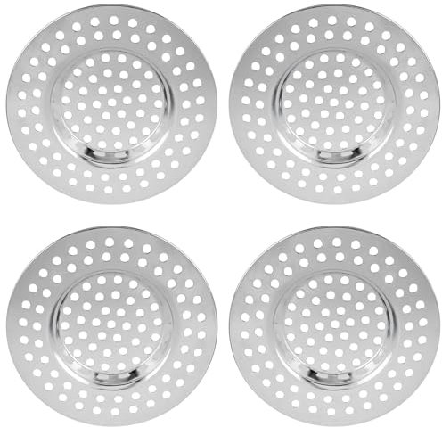 RSYHVG 4pcs Sink Strainer Stainless Steel Shower Drain Covers Filter Sink Sieve Sink Hole Strainer Bath Drain Protector Hair Catcher Stopper Strainer Plug Trap Filter for Bathroom Kitchen Shower