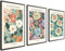 ag.art deco Quadri Moderni Soggiorno con Cornice Nera 21x30 cm | Poster da Parete | Quadri Camera da Letto o il Soggiorno | Set di 3 Stampe da Parete (Mercato dei Fiori)