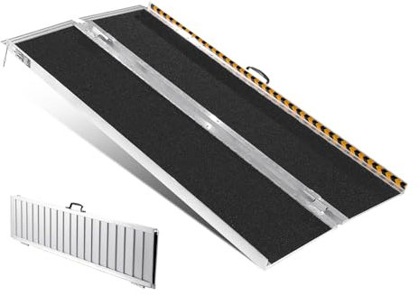 VEVOR Folding Wheelchair ramp, Black, 182.6 x 73.7 x 5.1 cm