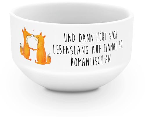 Mr. & Mrs. Panda Müslischale Füchse Liebe - Geschenk, Frühstücksschalen, Fuchs, Ehe, Müsli schale, Ehefrau, Partner, Schöne Müslischalen, Müslischale