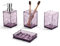 GAHEFY Badezimmer-Zubehör-Set mit Zahnbürstenhalter, Seifenspender, Becher, Seifenschale, violettes Badezimmer-Dekor, Acryl (Lila, 4-teilig)