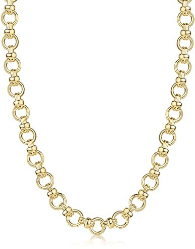 DJADEE Kette 24 Karat Gold vergoldet Damen Königskette 38 cm + 7 cm Verlängerungskette wasserfest Halskette Choker