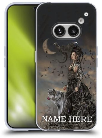 Head Case Designs Offizielle Personalisierte Individuelle Nene Thomas Gotische Feenfrau Mit Wolf Name Und Initiale Soft Gel Handyhülle Hülle kompatibel mit Nothing Phone (2a)