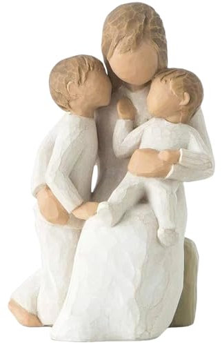 Mother and Son Figurines Mom and Child Statues Sculpted Hand-Painted Figures Mom Birthday Gifts from Son Gifts to Celebrate Mother's Day (A)