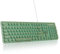 SbocKeeb Typewriter Style Wired Keyboard, 104 Keys Membrane LED Backlight Keyboard American QWERTY Layout with Round Keys for Computer/PC/Laptop/Windows (Dark green)