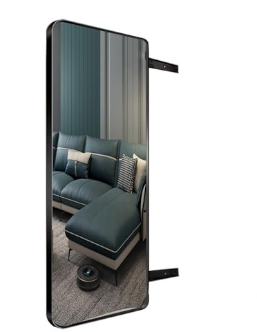 JTPMYFT Porte coulissante intégrée Invisible, Miroir Coulissant Invisible sur Toute la Longueur, Miroir Invisible sur Toute la Longueur Qui se replie dans l'armoire(Black,39.3 * 13.8inch)