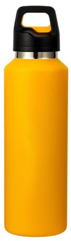 Thermal Bottle, Insulated Tumbler, Large Capacity 600ml Drinking Mug for Cycling, Running, Mountaineering, and Driving Adventures, 10.35x2.95 inches, Stainless Steel, PP, Yellow