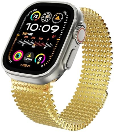 dongriuk Correa Milanesa Para Apple Watch Ultra 2 Para iWatch Series 10 9 8 7 6 5 4 SE Pulsera Correa(Gold,38 40 41mm)