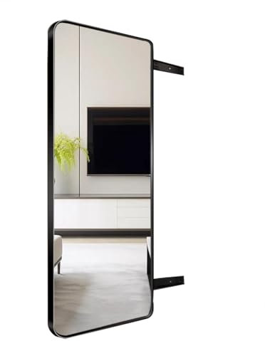 Specchio a tutta altezza con porta scorrevole, specchio da cabina integrato, design salvaspazio, per armadio privato