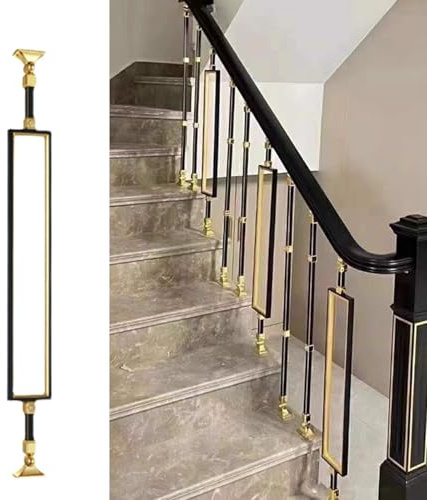 Treppengeländer,Handlauf Geländer for Treppen Innen und Außn,95cm Metall Treppengeländer Treppenhandlauf for Villen, Wohnungen(1Pack)