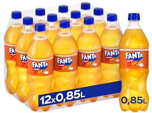 Fanta Orange, Limonade, Einweg Flasche, 12 x 850 ml | Fruchtig-spritzige Limonade mit klassischem Orangen-Geschmack, erfrischender Softdrink