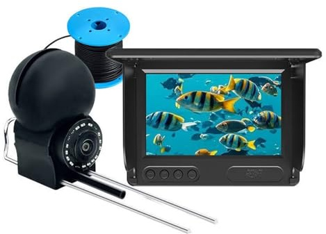 HIJYMNZPQ 5-Zoll-Fischfinder Mit Hochauflösender Unterwasserkamera, Visueller Sonde for Betrachten Von Fischen Unter Wasser Beim Angeln Klares Bild(30m)