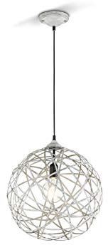 Kugel Pendelleuchte mit Drahtgeflecht Grau antik, Ø 40cm