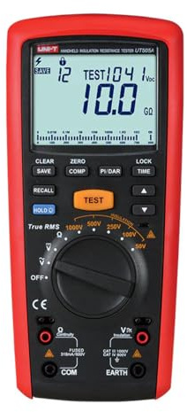 UNI-T UT505A/UT505B/True RMS Handheld Isolationswiderstand Tester Display Count 6000 Isolationswiderstand, PI, DAR CE RoHS 600 CAT IV (UT505A)