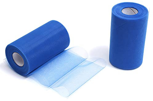 ZADAWERK® Tüll - 15 cm x 45 m - Königsblau - 1 Rolle - Tisch-Deko - Hochzeit - Weihnachts-Tüll - Geschenk - Schleife - Schleier - Tutu - DIY Tüllrolle - Netzstoff