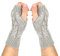 Qiuyan Fashion Warm Soft Comfortable Wrist Gloves Winter Fingerless Hand Warmers Women Girls Stylish Arm Gloves Mitten Knit Crochet Arm Warmers with Thumb Hole for Work Outdoor Gifts - Grey