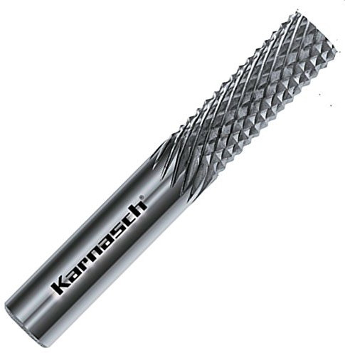 Hauptversand24 VHM Frässtift Zapfenfräser Rotationsfräser Fräser mit Stirnverzahnung für Kunststoffe GFK CFK MMC Carbon Ø=10 / l2=25 / d2=10 / l1=75mm