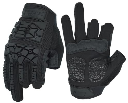 Seibertron T.T.F.I.G 2.0 Herren Taktische Militär Flexibler TPR-Aufprallschutz Dreihalber Finger Handschuhe für Kampfjagd Wandern Airsoft Paintball Motorrad Outdoor Handschuhe XXL