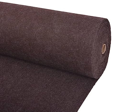 vidaXL Messeteppich Rillen Wiederverwendbar Eventteppich Hochzeitsteppich VIP-Teppich Event Läufer Teppich Hochzeitsläufer 1,2x10m Braun