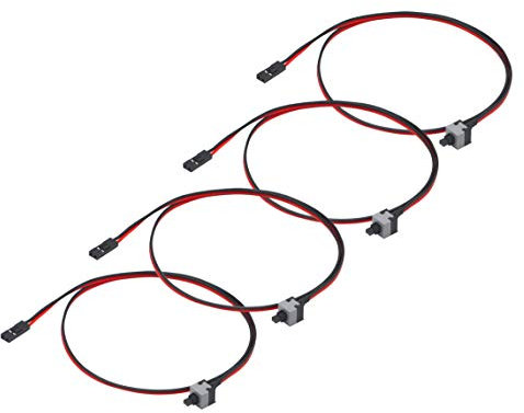 CERRXIAN Cable de conmutador de host de PC de 2 pines para reiniciar el cable de alimentación de 50 cm ATX, botón de encendido, botón de reinicio de la placa madre interruptor de puente (4 unidades)