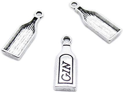 310 Pieces Antique Silver Tone Jewellery Charms Craft Art Making Crafting Beading Supplies RE4C1L Gin Bottle