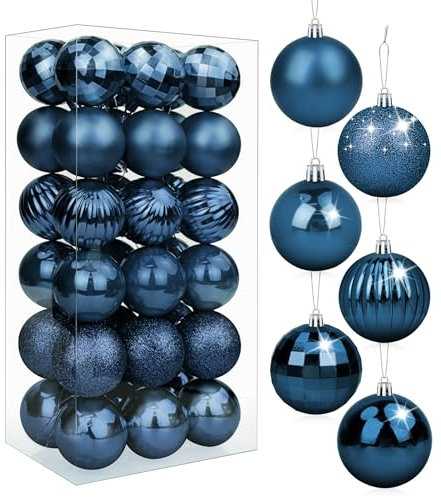 Christmas Baubles, 36Pcs Christmas Tree Baubles Set, 1.6/4cm Shatterproof Xmas Balls Decorations, Large Xmas Baubles, for Holiday Wedding Party Ornaments