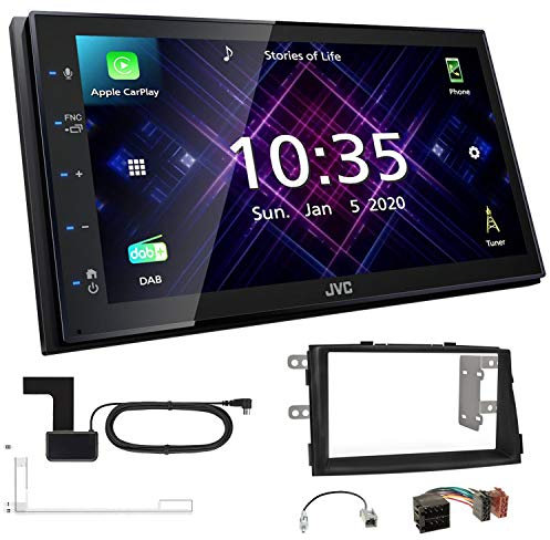 JVC KW-M565DBT 2-DIN Autoradio mit DAB Antenne passend für KIA Sorento II 2009-2012 schwarz