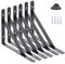 AddGrace Shelf Brackets Heavy Duty Triangle Shelving Brackets 200x120mm Wall Mounted Metal Right Angle Shelf Support Screws Include (200x120mm/8x4.7inch) Black 6 Pack