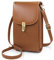 REETEE Women Crossbody Phone Bag Genuine Leather Phone Bags for Womens, Lightweight Small Cellphone Shoulder Bag Purse Wallet with Adjustable Shoulder Strap and 7 Card Slots(brown)