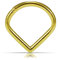 AZARIO LONDON 9 Karat massives Gelbgold, Tropfenform, 1,0 mm – 8 mm Durchmesser, aufklappbarer Clicker, Segmentring, Ohr, Septum, Tragus, Helix, Piercing, Schmuck