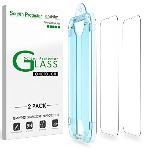 amFiIm Tempered Glass Screen Protector for iPhone 16e 2025/iPhone 14 6.1/iPhone 13/iPhone 13 Pro 6.1, Easy OneTouch Installation, Auto-alignment, Bubble Free Case Friendly, Anti-Scratch
