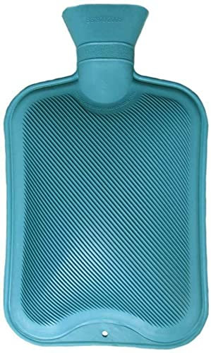 POSHLIVING Teal 0.5 Litre (500 ml) Hot Water Bottle | Natural Rubber Warm Winter Leak Proof with Stopper for Back Neck Periods Pain Relief Heat Massage Bed Cosy Warmer (0.5 Litre (500 ml))