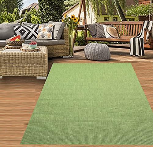 In- & Outdoor Teppich Sisal Optik Terrasse Küche Wohnzimmer Balkon Unidesign grün, 140x200 cm